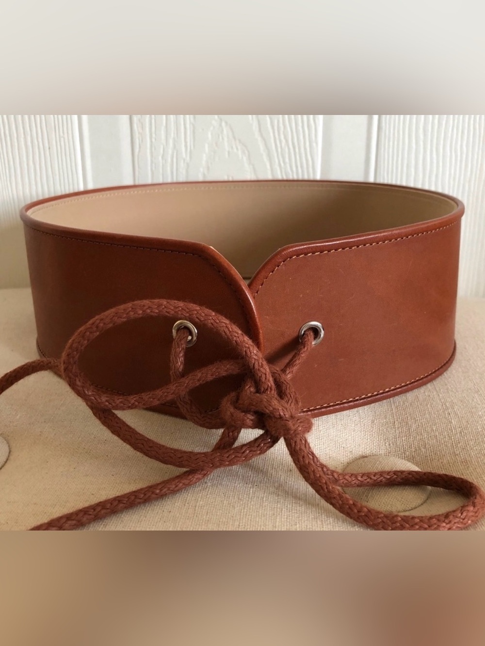 Aritzia Babaton Wide Leather Waist Belt | M/L | Brown